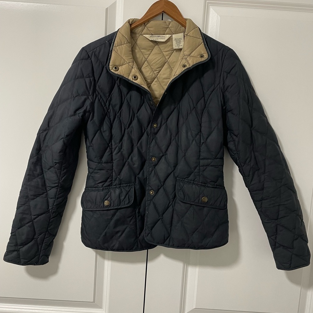 EDDIE BAUER- sz XS Quilted Goose Down Utility Women's Jacket Lightweight